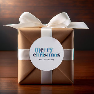 Bold Lettering "Merry Christmas" Classic Round Sticker