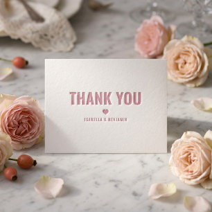 Bold Letterpress Wedding Thank You Card