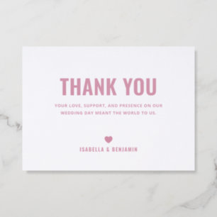 Bold Letterpress Wedding Thank You Invitation