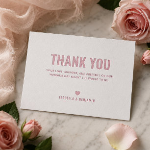Bold Letterpress Wedding Thank You Invitation