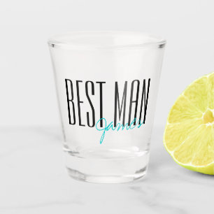 Bold Letters "Best Man" Personalized Wedding Party Shot Glass