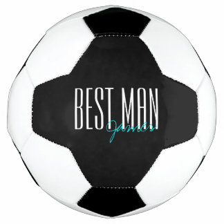 Bold Letters "Best Man" Personalized Wedding Party Soccer Ball