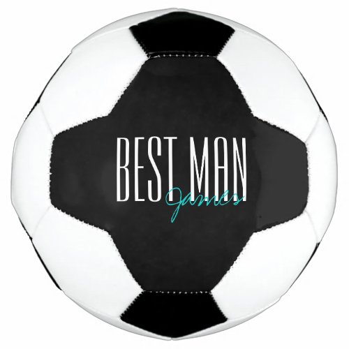 Bold Letters Best Man Personalized Wedding Party Soccer Ball