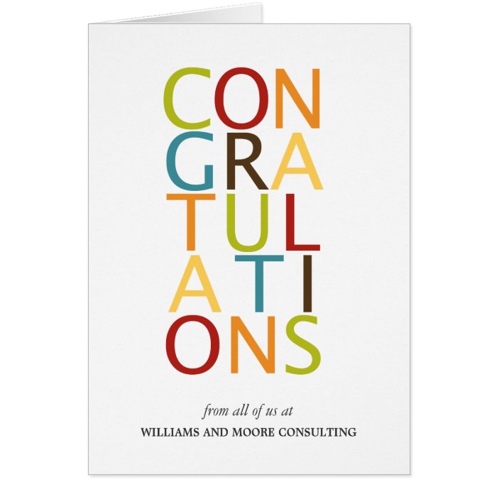 Bold Letters Congratulation Cards