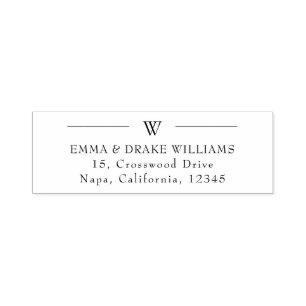 Bold Letters Custom Monogrammed Return Address Self-inking Stamp