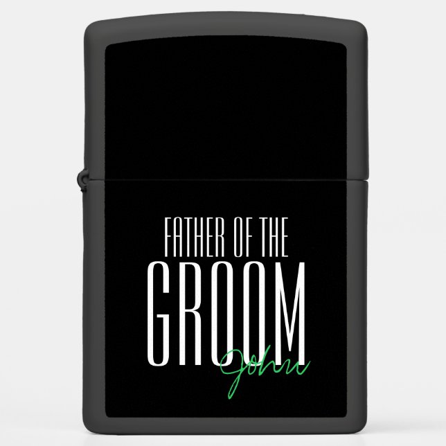 Bold Letters "Father of the Groom" Personalized Zippo Lighter (Front)