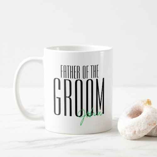 Bold Letters Father of the Groom Wedding Party Coffee Mug