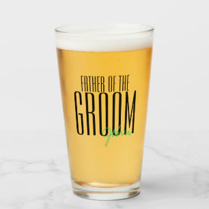 Bold Letters "Father of the Groom" Wedding Party Glass