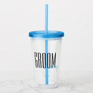 Bold Letters "Groom" Personalized Wedding Acrylic Tumbler