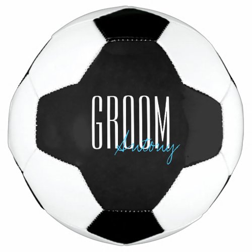 Bold Letters Groom Personalized Wedding Party Soccer Ball