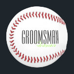 Bold Letters "Groomsman" Custom Wedding Party Baseball<br><div class="desc">Personalized gifts for your wedding party.</div>