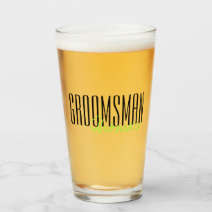 Bold Letters "Groomsman" Custom Wedding Party Glass