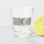 Bold Letters "Groomsman" Custom Wedding Party Shot Glass<br><div class="desc">Personalized gifts for your wedding party.</div>