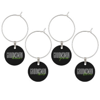 Bold Letters "Groomsman" Custom Wedding Party Wine Charm