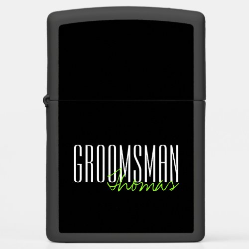 Bold Letters Groomsman Personalized Zippo Lighter