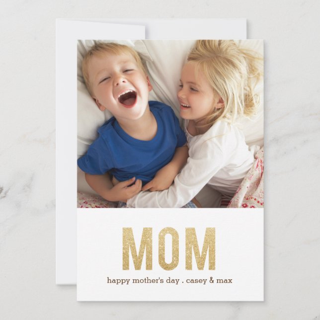Bold Letters mother's day Photo Card (Front)