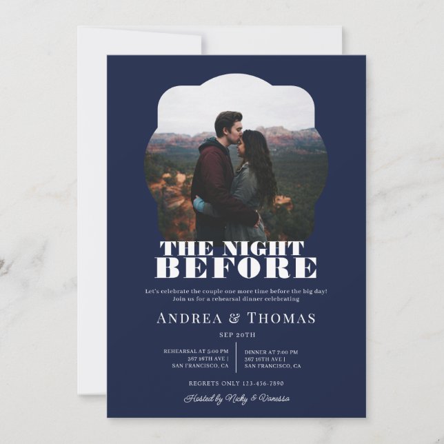 Bold Letters |  Rehearsal Dinner Invitation (Front)