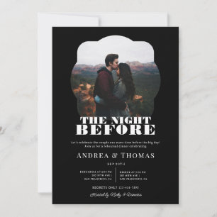Bold Letters Rehearsal Dinner Invitation