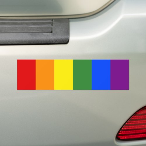 Bold LGBT Pride Rainbow Stripes Bumper Sticker