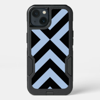 Bold Light Blue and Black Chevrons iPhone 13 Case