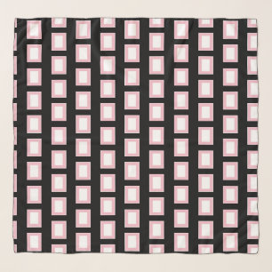 Bold Light Pink and White Funky Retro Scarf