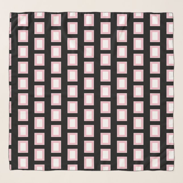 Bold Light Pink and White Funky Retro Scarf (Front)