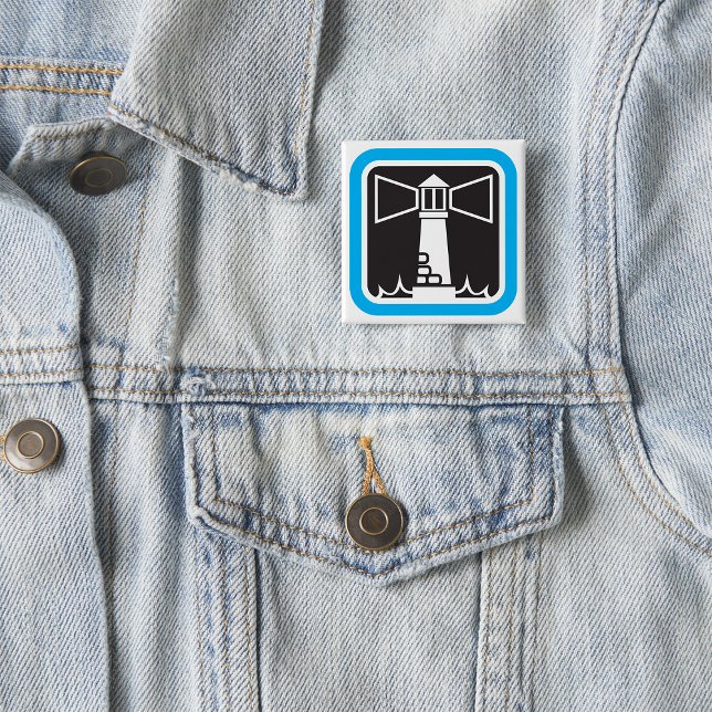 Bold Lighthouse Beacon with Ocean Waves Icon  Button (Creator Uploaded)