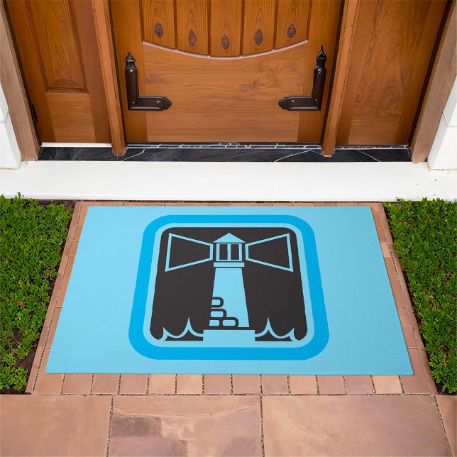 Bold Lighthouse Beacon with Ocean Waves Icon  Doormat (Creator Uploaded)