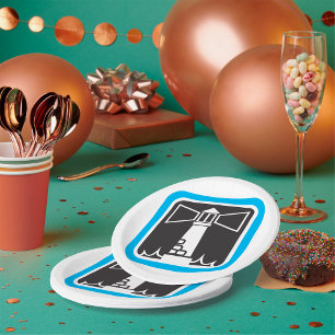 Bold Lighthouse Beacon with Ocean Waves Icon  Paper Plates