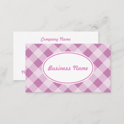 Bold Lilac Gingham Business Card