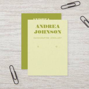 Bold Lime Green Mid Century Mod Earring Display Business Card
