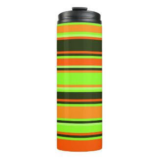 Bold Lime, Orange, and Tangerine Striped Tumbler