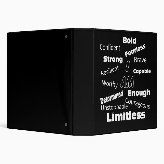 Bold & Limitless Motivational Inspirational  3 Ring Binder (Background)