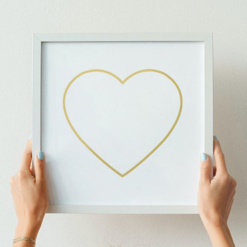 Bold Line Gold Heart Foil Prints