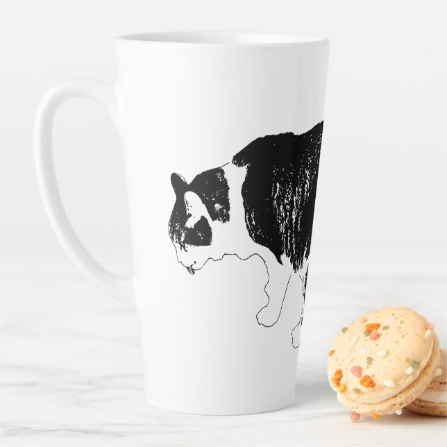 Bold Lines, Quiet Reflection Latte Mug (In Situ)