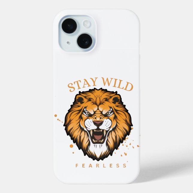 Bold Lion iPhone Case | Aesthetic Animal Cover for (Back)