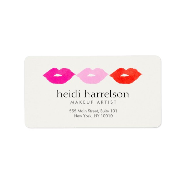Bold Lips Trio Watercolor Makeup Artist Beauty Label (Front)