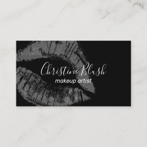 Bold Lipstick Kiss MUA Business Card