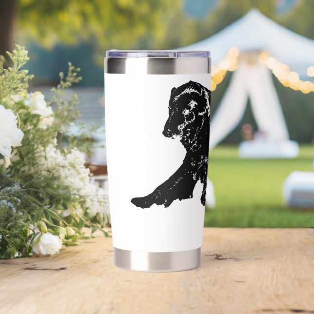 Bold Lounge Retriever in Winter Lines Insulated Tumbler (Wedding (Rotated))