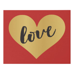 Bold Love Heart Faux Canvas Print