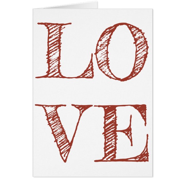 Bold LOVE sketched letters sketched Cards (Front)