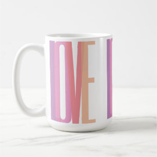 Bold Love Typography in Pastel Colors Coffee Mug
