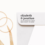 Bold Lowercase Typography Wedding Return Address Self-inking Stamp<br><div class="desc">Custom-designed return address stamps for an easy way to send mail! A simple design with your names in bold lowercase typography and your return address or contact details below in capital letters. The perfect addition to your wedding mail! Use for personal mail, save the dates, bridal showers, wedding invitations, favor...</div>