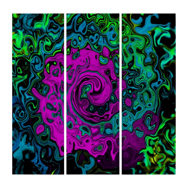 Bold Magenta Abstract Groovy Liquid Art Swirl (Front)