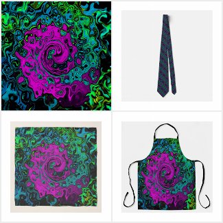 Bold Magenta Abstract Groovy Liquid Art Swirl