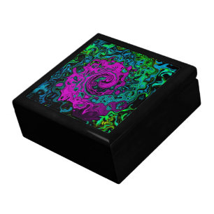 Bold Magenta Abstract Groovy Liquid Art Swirl Gift Box