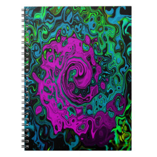 Bold Magenta Abstract Groovy Liquid Art Swirl Notebook