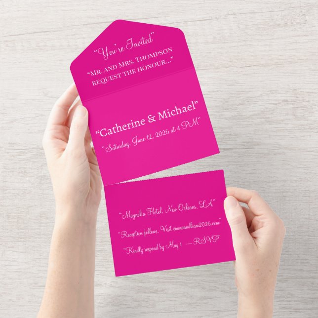Bold Magenta All-in-One Invite | Modern Summer (Tearaway)