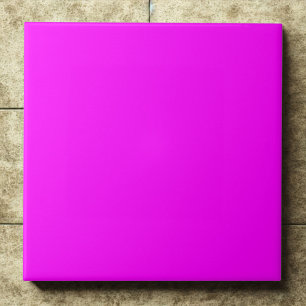 Bold Magenta #ff00ff Vibrance Accent Ceramic Tile