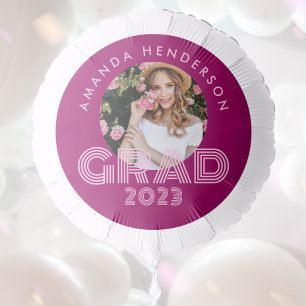 Bold Magenta Graduation Balloon